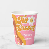 2つのグルーヴィレトロヴィンテージ2歳の誕生日 紙コップ (裏面)