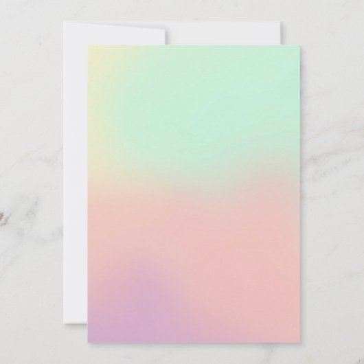 2つのグルーヴィレトロ虹色2番目の誕生日 招待状 (裏面)