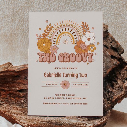 2つのグルーヴィ誕生日招待状 招待状