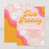 2つのグルーヴィ誕生日招待状 | Groovy誕生日 招待状 (正面/裏面)