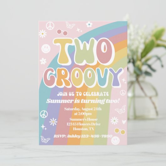 2つのグルーヴィ誕生日招待状 | Groovy誕生日 招待状 (スタンド正面)