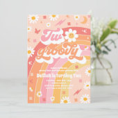 2つのグルーヴィ2ndバースデーピースラブパーティー虹 招待状 (スタンド正面)