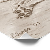 2つのグレーハウンドの現実主義者のアートドッグ写真 ポスター (コーナー)