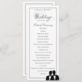 2つのグロームスシルエットボウタイゲイ結婚式 プログラム (正面/裏面)