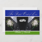 2つのゲイ結婚ズまたは市民連合ブルーグリーン 招待状 (正面)