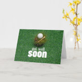 2つのゴルフボールをグリーンに乗せて、すぐに元気になる カード (黄色い花)