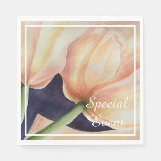 2つのゴージャスチューリップパーティー スタンダードランチョンナプキン (正面)