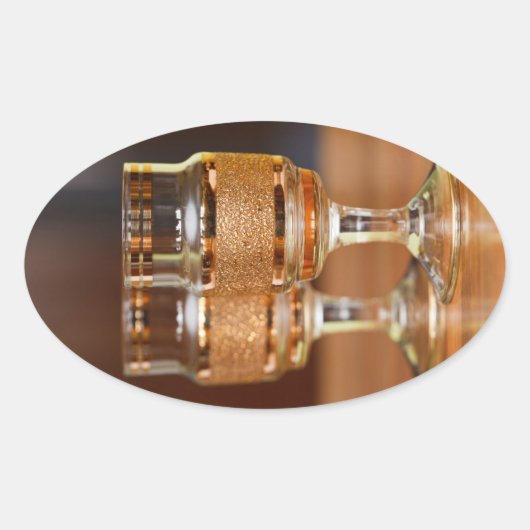 2つのゴールデングラス 楕円形シール (正面)