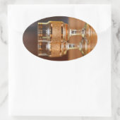 2つのゴールデングラス 楕円形シール (バッグ)