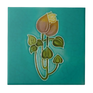 2つのサイズのアールヌーボーのヴィンテージの設計特微のタイル タイル