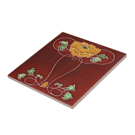 2つのサイズのアールヌーボーのヴィンテージの設計特微のタイル タイル (側面)