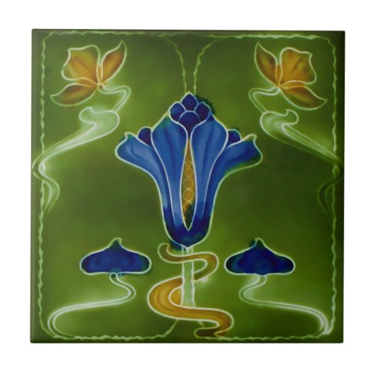 2つのサイズのアールヌーボーのヴィンテージの設計特微のタイル タイル (正面)