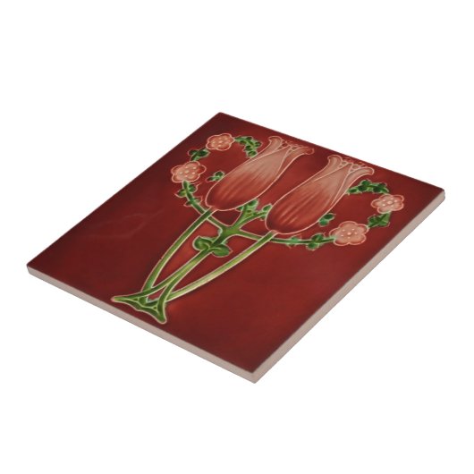 2つのサイズのアールヌーボーのヴィンテージの設計特微のタイル タイル (側面)