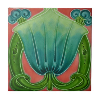 2つのサイズのアールヌーボーのヴィンテージの設計特微のタイル タイル