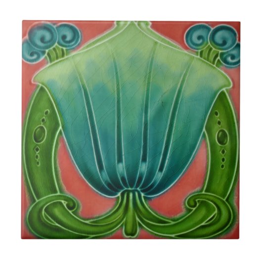 2つのサイズのアールヌーボーのヴィンテージの設計特微のタイル タイル (正面)