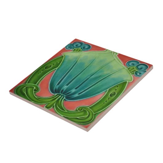 2つのサイズのアールヌーボーのヴィンテージの設計特微のタイル タイル (側面)