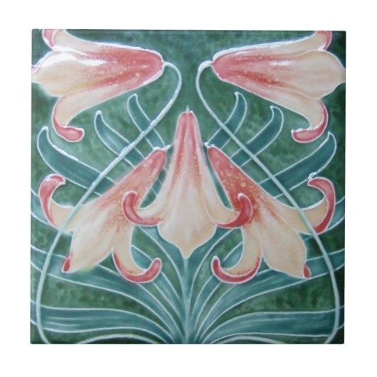 2つのサイズのアールヌーボーのヴィンテージの設計特微のタイル タイル (正面)