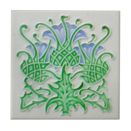 2つのサイズのアールヌーボーのヴィンテージの設計特微のタイル タイル (正面)