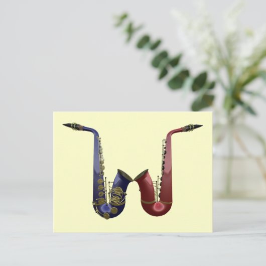 2つのサックスのポストカード ポストカード (スタンド正面)