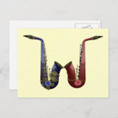 2つのサックスのポストカード ポストカード (正面/裏面)