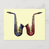 2つのサックスのポストカード ポストカード (正面)