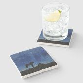 2つのサラブレッド競走馬のフォアールストーンのコースター ストーンコースター (横)