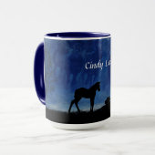 2つのサラブレッド競走馬フォールコーヒーマグ マグカップ (正面左)