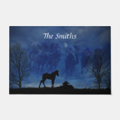 2つのサラブレッド競走馬フォールドアマット ドアマット (正面)