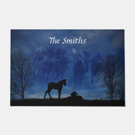 2つのサラブレッド競走馬フォールドアマット ドアマット