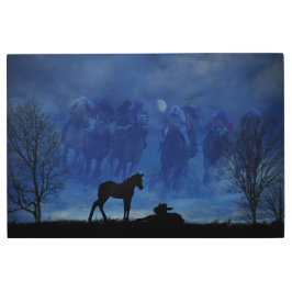 2つのサラブレッド競走馬フォール金属ウォールアート メタルプリント