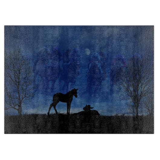 2つのサラブレッド競走馬人馬切板 カッティングボード (正面)