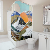 2つのサンズライジング シャワーカーテン (インサイチュ)