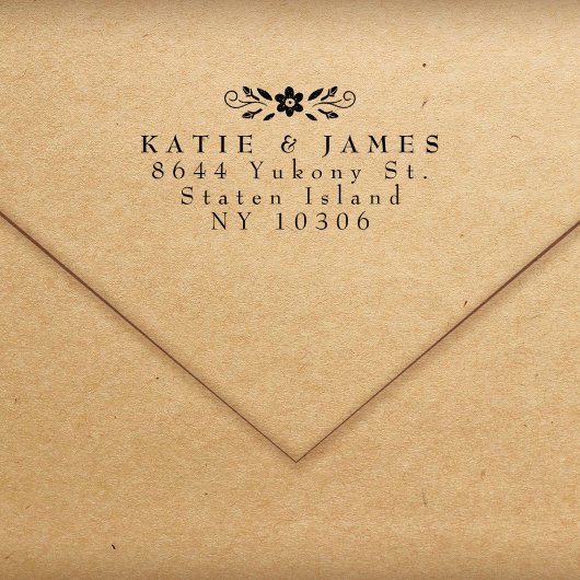 2つのサーナーズモダンシックカップル差出人住所 セルフインキングスタンプ