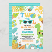 2つのザプールサマー2ndバースデープールパーティー 招待状 (正面/裏面)
