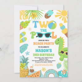 2つのザプールサマー2ndバースデープールパーティー 招待状