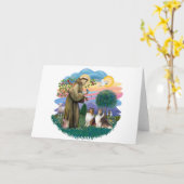 2つのシェットランド・ シープドッグ: St. Francis (ff) カード (黄色い花)