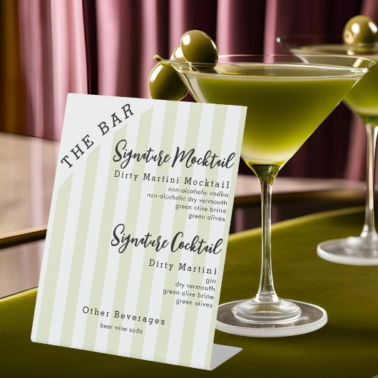 2つのシグネチャードリンクモックテールまたはカクテルバーサイン 台座サイン