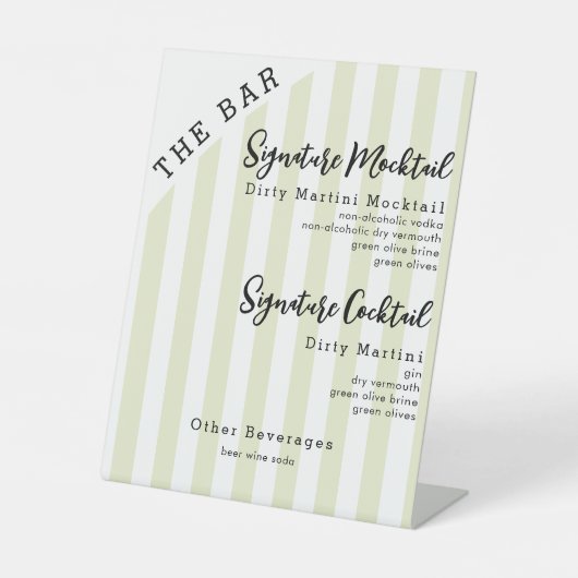 2つのシグネチャードリンクモックテールまたはカクテルバーサイン 台座サイン (正面)