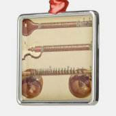 2つのシタールおよびrudraのvina、「ミュージカルからのインディアン、 メタルオーナメント (左)