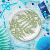 2つのシダの葉状体のシルエット ペーパープレート (パーティー)