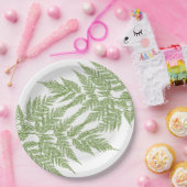 2つのシダの葉状体のシルエット ペーパープレート (パーティー)