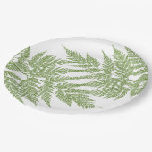 2つのシダの葉状体のシルエット ペーパープレート (アングル)