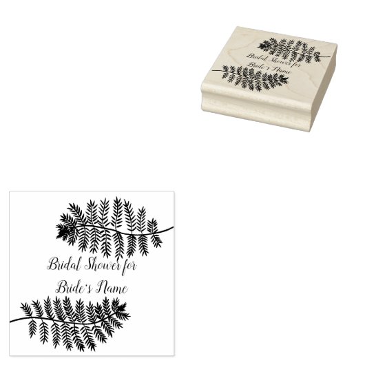 2つのシダブライダルシャワーゴムスタンプをパーソナライズ ラバースタンプ (押印)