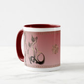 2つのシャムの猫ちゃんのマグ マグカップ (正面左)