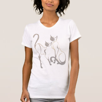 2つのシャムの猫ちゃんのTシャツ Tシャツ