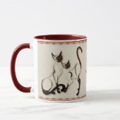 2つのシャム猫のマグ マグカップ (左)