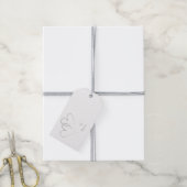 2つのシルバーハートが絡み合った ギフトタグ (より糸付き)