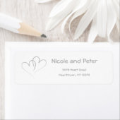 2つのシルバーハートが絡み合った ラベル (インサイチュ)