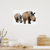 2つのシロサイを単離した ポスター (キッチン)