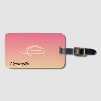 2つのシンプルトーンピンクと金ゴールドの名パーソナライズされた前 ラゲッジタグ